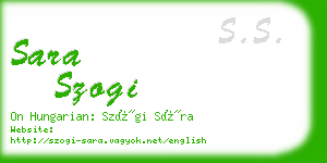 sara szogi business card